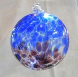 Witch Ball4: GB13 Blue over Violet Hanging Glass Ball of 4 inches, 2 for $18