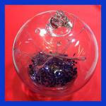 Witch Ball6: HGB16A Clear with a Blue Base and Clear Tendrils about 6 inches across, 2 for $18