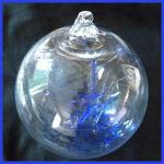 Witch Ball8: HGB168 Blue with clear tendrils 8 inches