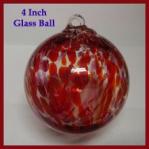 Gazing Ball4: HGB4 Red Hanging Glass Ball of 4 inches, 2 for $15