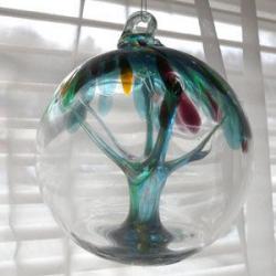 Witch Ball4: GB5(HB2): Winter Hanging Glass Witch Ball, 4 inches, 2 for $15