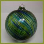 Gazing Ball4: HGB6 Green and Blue Swirls Glass Ball of 4 inches, 2 for $15