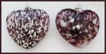 Heart: #62-3 Purple Glass, 4 Inches across, about 2 inches thick at its thickest, looped, hollow, 3 for $21