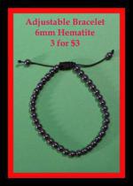 Bracelets: Stretchy Hematite 6mm Adjustable, 3 for $6