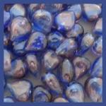 Hearts: Hollow Blue Heart Beads 14mm x 16mm 100 beads