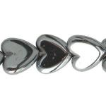 Hearts: 12mm Hematite Flat Sort of but Soft 15 - 16 inches