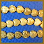 Hearts: 12mm Puffy Picture Jasper 15 - 16 inch strands, 3 for $12