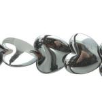 Hearts: Hematite  18 - 20mm 15 - 16 inches