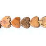 Hearts: 6mm Picture Jasper 15 - 16 inches