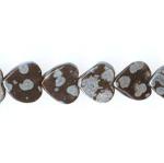 Hearts: 6mm Snowflake Obsidian (Volcanic Glass) 15 - 16 inches
