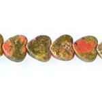 Hearts: 6mm Unakite 15 - 16 inches