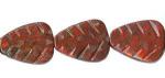 Leaves: 14 x 18mm Poppy Jasper Strands 15 - 16 inches