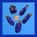 Pendants: Lapis with Gold Plated Findings, 3 for $12
