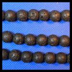 Rounds: Lava Black 10mm Strands 15 - 16 inches, 3 for $6