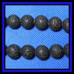 Rounds: Lava Black 12mm Strands 15 - 16 inches, 3 for $6