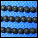 Rounds: Lava Black  8mm Strands 15 - 16 inches, 3 for $4.50