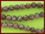 Rounds: Leopardskin Jasper  8mm by the Strand 15 - 16 inches