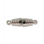 Base Metal Findings: Clasps: Ridged Magnetic Barrel Clasp, 10 clasps
