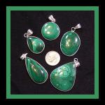 Pendants: Malachite Silver Plated Finding, 3 for $24