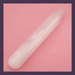 Selenite Massage Wand: Selenite pointed about 6 by 1 inches, 3 for $15