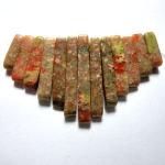 Collars: 13 Piece Mini Collar Epidote / Autumn Jasper, 3 for $10
