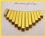 Collars: 13 Piece Mini Collar Hematine Gold