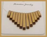 Collars: 13 Piece Mini Collar Hematine Light Brass Color, 3 for $10