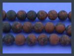 Rounds: Frosted Mahogany Obsidian  8mm by the Strand 15 - 16 inches