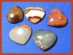 Hearts: Mookaite   1 1/4 to 1 1/2 Approximately, each