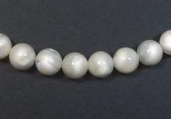 Rounds: Mother of Pearl White  6mm Strands 15 - 16 inches