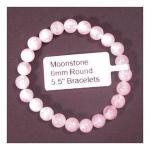 Bracelets: Stretchy Moonstone 6mm 5.5 inches, small child