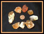 Mineral Specimens: Citrine pieces, small, an inch to an inch and a half,  5 pieces