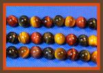 Rounds: Tigereye Multi 10mm by the Strand 15 - 16 inches, each strand