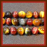Rounds: Tigereye Multi  8mm by the Strand 15 - 16 inches