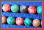 Rounds: Multicolored 14mm Stones Strands 15 - 16 inches, 3 for $4.50