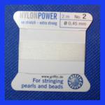 Carded Nylon #2 White, 3 for $3.50