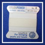 Carded Nylon #4 White, 3 for $3.50