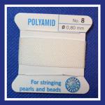 Carded Nylon #8 White, 3 for $3.50