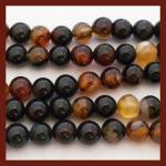 Rounds: Natural Brown Agate, Sardonyx  8mm 15 - 16 inches
