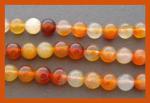 Rounds: Carnelian (Natural, Goldfish)  8mm by the Strand  15 - 16 inches