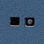 Brass: Nickel Plated Cubes 4mm, 100 beads