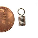 Base Metal Findings: Coils: 5 x 7mm Coil w/ Loop Nickel Colored, 100 pieces