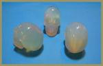 Stone Figurine Skulls: Opalite (Moonstone Glass), 3 for $27