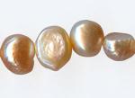 Freshwater Pearls: Peach Puff 8 - 9mm p204 15 - 16 inches, 3 for $12