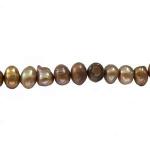 Freshwater Pearls: p474 Reddish Brown (Sepia) 6 x 8-9mm by the Strand 15 - 16 inches, 3 for $12