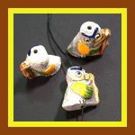 PCB - Bird: Owl with Harp, 5 for $7.50