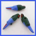 PCB - Bird: Parrot Bead Red Green Blue, 5 for $7.50