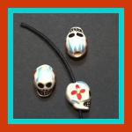 PCBmedium - Skull: Red and Blue Flower Skull, 5 for $7.50