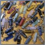 Pendants: Points Double Terminated in Stones with Plated Findings, 10 pendants