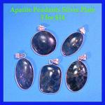 Pendants: Apatite Silver Plated Findings, 3 pendants for $14